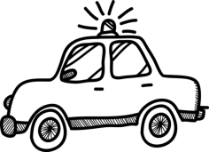 Car With Alarm Light On It Stencil Svg Design File, Free Vectors File